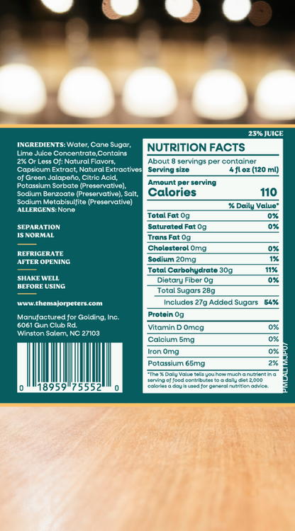 Spicy Jalapeno Margarita Mix - 1L